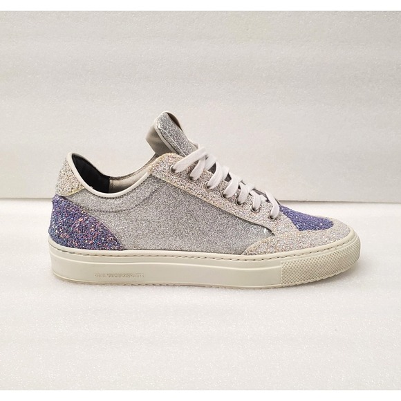 P448 Women's Soho Melrose Glitter Low Top Sneaker Made in Italy - Picture 1 of 11